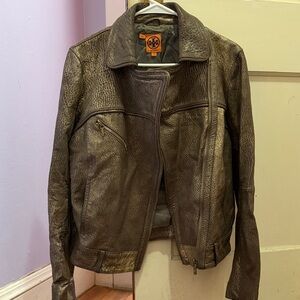 Tory Burch Antique Gold Leather Jacket